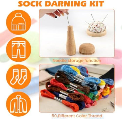 Mini Darning Mushroom Loom Kit, 14 Hooks Visible Weaving Tool - Image 5