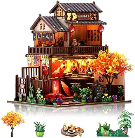 Japanese Sushi Miniature House Kit, DIY Miniature Dollhouse Kits for Adults by Weservehomeforbetterlife