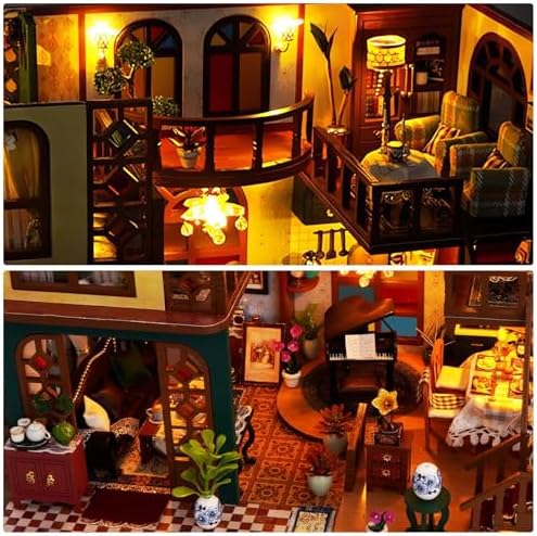 Miniature House Kit, DIY Dollhouse Kit with Dust Cover for Adults - Image 5