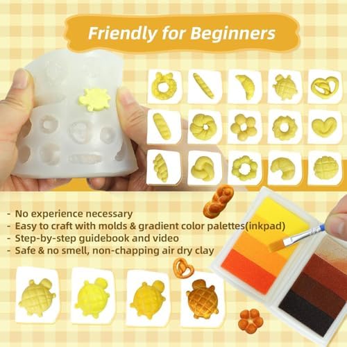 iLAND Air Dry Clay Kits Fun Crafts for Teens DIY Mini Bakery Miniature Food Toy Easy Crafts for Adult Women 1/12 Scale Accessories of Dollhouse Kitchen Creative Family Game Night Birthday Gift Ideas - Image 3