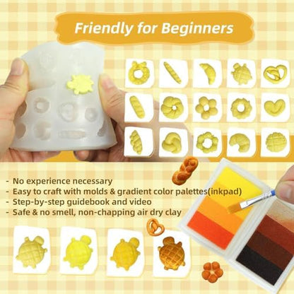 iLAND Air Dry Clay Kits Fun Crafts for Teens DIY Mini Bakery Miniature Food Toy Easy Crafts for Adult Women 1/12 Scale Accessories of Dollhouse Kitchen Creative Family Game Night Birthday Gift Ideas - Image 3