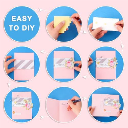 AHANDMAKER Paper Card Making Kits Colorful Handmade Greeting Card Kits for Christmas Day Cards, Easter Cards Birthday Invitation, DIY Envelope & Card Making, Slightly Lighter Color - Image 3