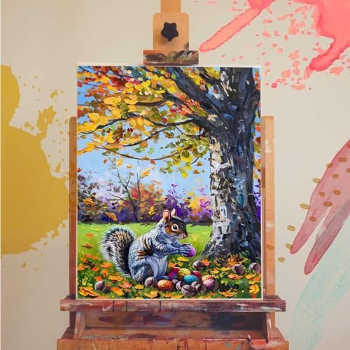Paint by Numbers Kit for Adults Beginner, Animal Paint by Numbers Squirrel, DIY Easy Acrylic Watercolor Oil Painting Kit with Brushes, Arts and Crafts for Adult for Home Wall Decor 40x54 in R-45 - Image 3