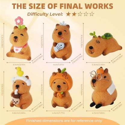 LUDOTEK Needle Felting Kit, 6 PCS Farm Animal Needle Felting Beginner Kits, Wool Felt Needle Felting Tools Foam Pad, Craft Party Supplies for Beginners Adult(6pack Capybara) - Image 5