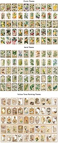 PRSTINCOL 300 Pcs Scrapbook Washi Stickers,Vintage Flower Butterfly Botanical Sticker Book for Junk Journal,Decorative Paper Stickers for Bullet Journal, Album, Collage, Planner, Gift Wrapping - Image 3