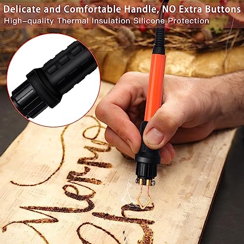Preciva Wood Burning Kit, Wood Burning Pen 40W Adjustable Temperature 482°F ~ 1382°F, Wood Burning Tool Kit with 20pcs Tips Heat-Resistant Handle for Wood & Leather Crafts - Image 4