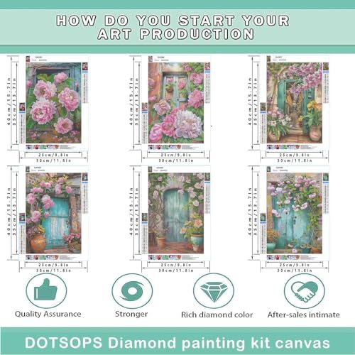 DOTSOPS 6 Pack Flowers Diamond Painting Kits for Adults Art Painting Kits - Image 2