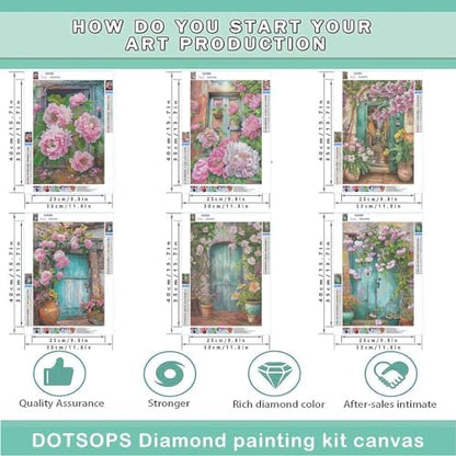 DOTSOPS 6 Pack Flowers Diamond Painting Kits for Adults Art Painting Kits - Image 2
