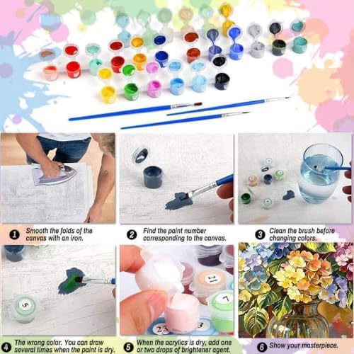 Arttoplus Flowers Paint by Numbers Kit for Adults Beginner 16x20inch - Image 6