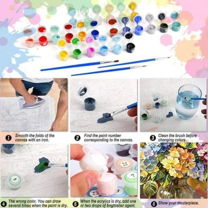 Arttoplus Flowers Paint by Numbers Kit for Adults Beginner 16x20inch - Image 6