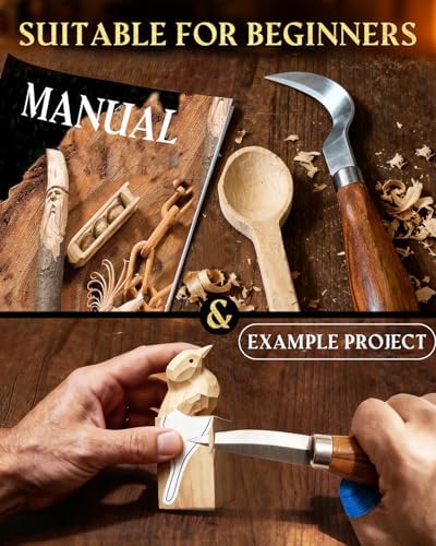Wood Carving Kit Whittling Kit: Wood Carving Knife Tools with Leather Case - Image 3