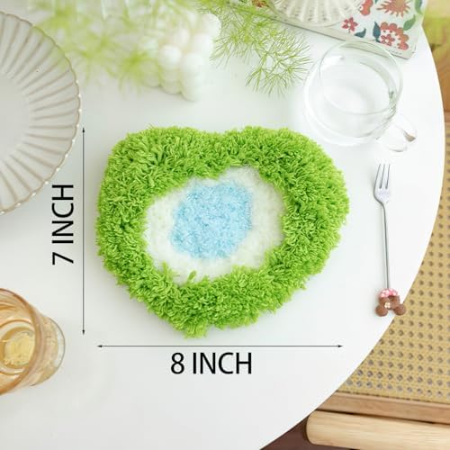 beausougon Latch Hook Kits for Beginners - DIY Moss Coaster 2 Pack Craft - Image 3