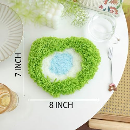 beausougon Latch Hook Kits for Beginners - DIY Moss Coaster 2 Pack Craft - Image 3