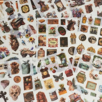 Large 24 Sheets Pre-Cut Journal Sticker Book for Junk Journal Supplies, 452pcs Vintage Washi Stickers for Journaling, Scrapbooking, Collage Materials, Bujo, Planners, Art Crafts - Image 2