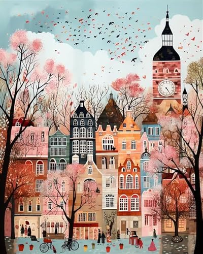 5DDIYART Paint by Numbers for Adults Beginner, London Paint by Number Kits on Canvas Without Framed,Paint by Easy Acrylic Painting Home Wall Decor 16x20inch by Unknown