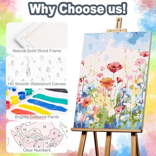 Kalonyth Flowers Framed Paint by Numbers Kit for Adults Beginner 8x12 inch - Image 4