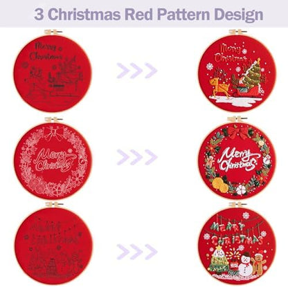 Offizon 3 Sets Embroidery Kit for Beginners Adult DIY Cross Stitches - Image 3