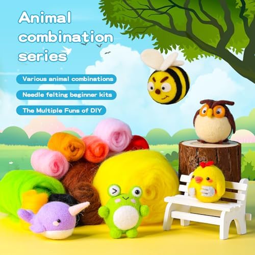 Yizzvb 5 Pcs Needle Felting Kit Beginners Wool Felting Kits - Image 4