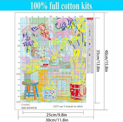 WUSARPLY Potted Plants Stamped Cross Stitch Kits for Beginners Adults - Image 6