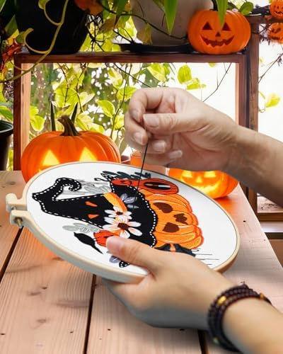 TINDTOP Halloween Embroidery Kit for Adult, Embroidery DIY Starter Kit - Image 4