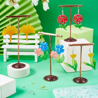 Boutigem 2Pcs Flower Earring Resin Mold Spring Floral Silicone Casting Mold Earring Hooks Jump Rings for Women Jewelry Making Handicrafts Decoration Supplies - Image 4