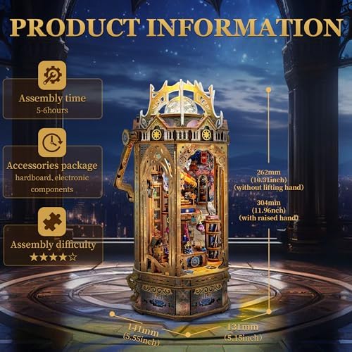 Book Nook Kit DIY 3D Wooden Puzzle - Starry Guide Camping Light - Image 2