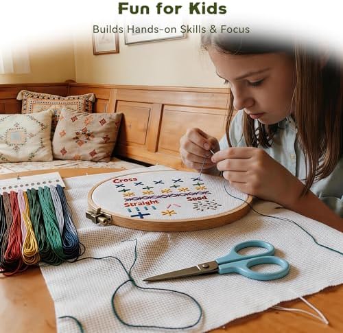 RONOSEN 2026 Upgraded DIY Embroidery Stitch Book Kit with Sewing Cloth & Complete Tools, Portable All-in-One Hand Embroidery Kit for Adults & DIY Craft Lovers - Image 5