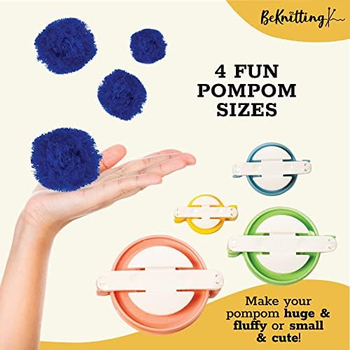 BeKnitting Knitting Kit for Beginners Adults & Kids - Learn to Knit - Yarn, Pompom Makers, Needles & Other Supplies | Holiday Gifts, Gift-Ready Box - Image 4