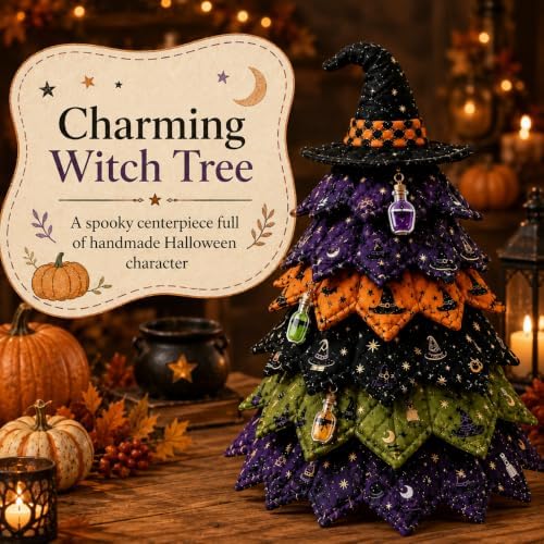 2026 New Christmas & Halloween DIY Quilted Fabric Tree Kit, 3D Layered Sewing Craft Set for Beginners, Christmas Tree Quilt Kit, Handmade Tabletop Holiday Decor, Gift for Craft Lover - Image 3
