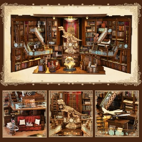 MiniCity Book Nook Kit, DIY Miniature Dollhouse Booknook Kit with Led Light and Dust Cover (Beyond Library Max) - Image 4