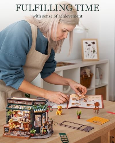 ROBOTIME DIY Tiny House Kit, Miniature House Kit for Adults to Build, Mini House Kit with Furniture, Halloween/Christmas/Birthday Gifts for Men/Women（Tipsy Restaurant） - Image 5