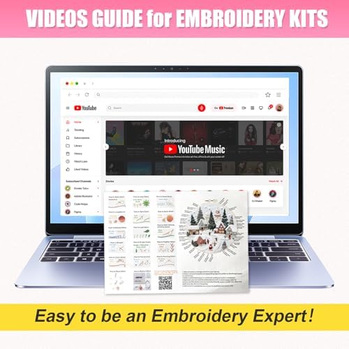 Huacan Embroidery Kit for Beginners Adults, Easy Needlepoint Kits for Adults with Stamped Embroidery Patterns. (Village) - Image 5