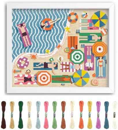 FREEBLOSS 11CT Flamingo Pattern Cross Stitch Wall Hanging Kit 15.7"x19.7" by FreeandCreativeCraftsArt