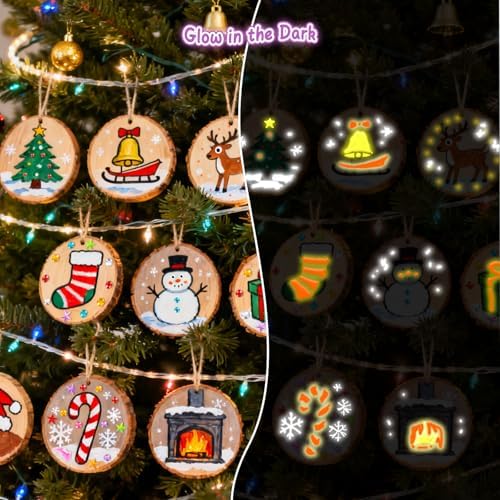 Sulataya Wooden Painting Kit, Wood Slices Craft Kit Gift Set with Assorted Gems & Diamond Painting Tools – Creative Art Activity Supplies for Adults Beginners - Image 5