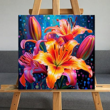 JUJUHOOD Lily Flower Paint by Numbers Kit for Adults Beginner & Kids Ages 8-12,Flower Paint by Number Without Easel, Acylic Paint by Numbers for Gift Home Wall Decor (10x10Inch) - Image 5