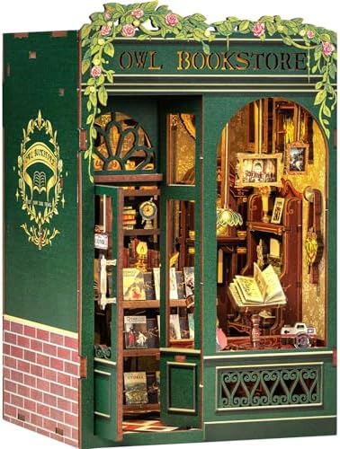 Fsolis Book Nook Kit Booknook Bookshop - OWL Bookstore by FsolisDIYDollhouse