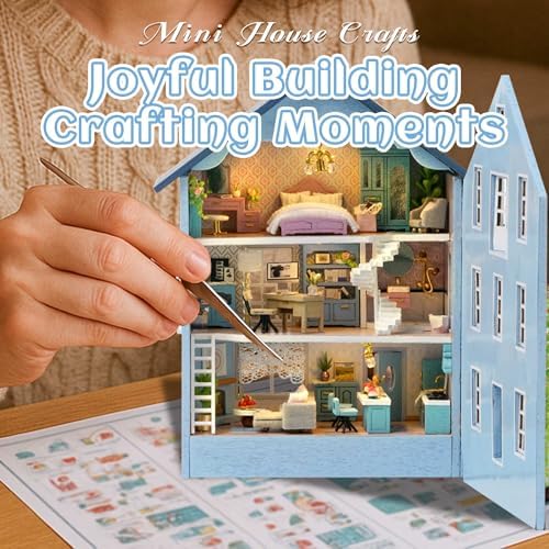 Kisoy Romantic and Cute Dollhouse Miniature DIY House Kit Creative Room Perfect DIY Gift for Friends, Lovers and Families (Molan House) - Image 6
