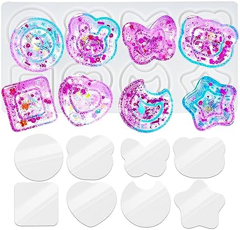 Resin Shaker Molds Set Kawaii Charms Pack of 41 Silicone Trays Precision Tip Applicator Bottle Kit Bundle by FUNSHOWCASE
