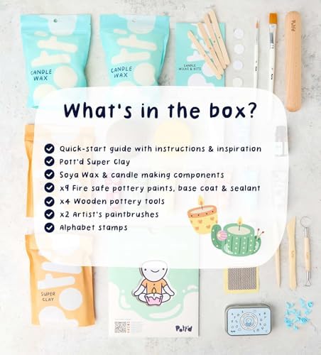 Pott’d Home Pottery Candle Making Kit, DIY Candle Making Kit for Adults. Make Your Own Candles with Air-Dry Clay, Wax, Wicks, Tools, Fragrance Oil & Easy-to-Follow Guide - Image 3