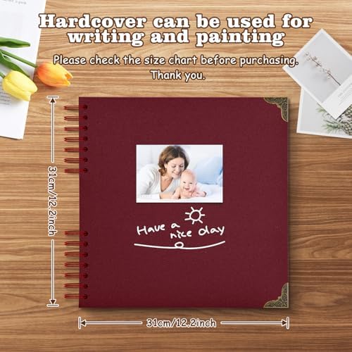 Scrapbook Album 12x12 Inch - Hardcover Kraft Paper Photo Album with 40 Pages, Memory Book for Wedding, Anniversary, Family, Christmas, Baby Shower, Ideal for Preserving Precious Moments - Image 2