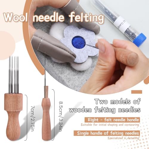 SOCNITC 70 Pcs 4 Sizes Felting Needles Tool Kit with Needle Felting Pad - Image 4