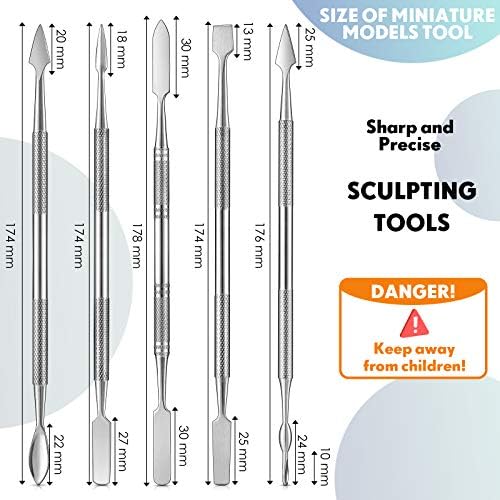 Honoson 5 Pcs Miniature Sculpting Tools, Double-Ended Steel Modeling - Image 2