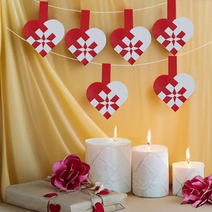 12 DIY Danish Heart Baskets. 4x4 Checkered Pattern with Central Star. Precut and Ready to Use, No Tools Needed. Traditional Weaving Paper Craft to Make Julehjerter. for Experienced Crafters - Image 5