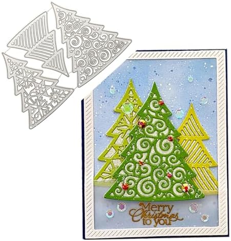 Scrapbooking Die-Cuts, Christmas Metal Cutting Dies for Card Making, Paper Craft Punch Template, Background Embossing Stencils, DIY Album Décor (Christmas Tree-14.3x9.1cm) - Image 2