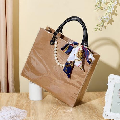 WEBEEDY DIY Tote Bag Handbag Making Kit for Adults Beginners Kraft Paper Bag DIY Kit with Handbag Bottom and Handle, Handmade Purse Making for Women Birthday Christmas Party Gift, 13x10.6x4 Inch - Image 5