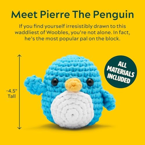 The Woobles Beginner Crochet Kit with Scissor - Pierre the Penguin - Image 4