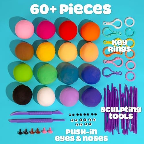 Play-Doh Air Dry Clay Mini Maker Creations, Makes 6 Keychains - Image 4