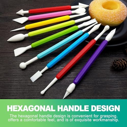 slaixiu 9 Pcs Clay Sculpting & Carving Tools Kit, Double Head Pottery & Ceramic Modeling Set for Air Dry Clay, Lippan Art Material for Kids & Adults DIY Crafts - Image 4