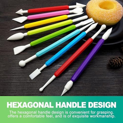 slaixiu 9 Pcs Clay Sculpting & Carving Tools Kit, Double Head Pottery & Ceramic Modeling Set for Air Dry Clay, Lippan Art Material for Kids & Adults DIY Crafts - Image 4