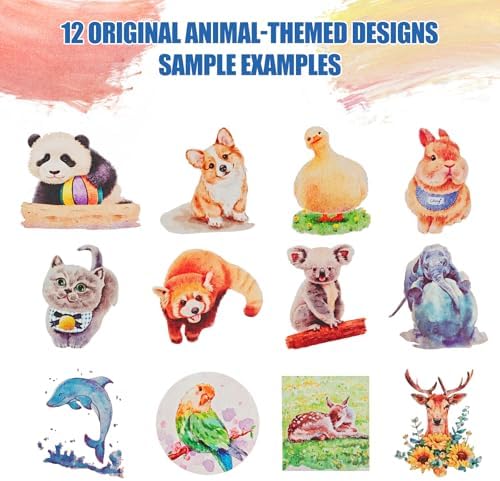 Watercolor Workbook, Water Coloring Book with 13 Pages 300GSM Paper, 26 Colors Watercolor Paint Set with Brush & Storage Bag, Beginner-Friendly Coloring Book for Adults，Animal Theme - Image 5